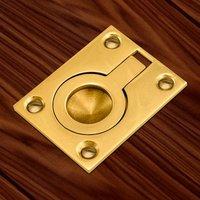 sale flush ring pull in polished brass