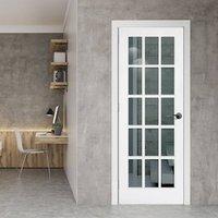 sa 15l white primed 15 pane door with clear safety glass