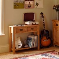 salisbury petite oak console table