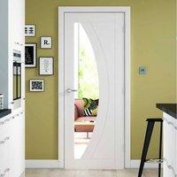 Salerno White Primed Oak Door, Clear Safety Glass