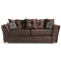 savannah 3 seater fabric sofa brown