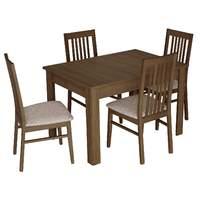 Salou Large Extending Dining Table with 4 Chairs Walnut