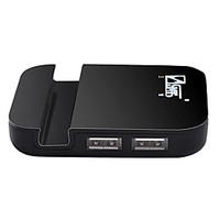 SANBAO UH-1042 Black USB2.0 HUB High-Speed 4-Port with mobile phone card 100CM