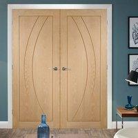 Salerno Oak Flush Panel Fire Door Pair is 30 Minute Fire Rated
