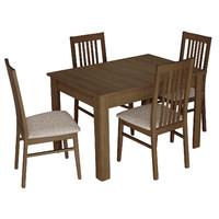 Salou Small Extending Dining Table with 4 Chairs Walnut
