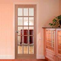 SA77 15 Pane Mahogany Door with Bevelled Clear Safety Glass