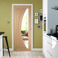 Salerno Oak Door with Clear Safety Glass, Prefinished