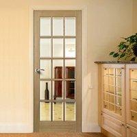 SA 15 Pane Oak Door with Bevelled Clear Safety Glass
