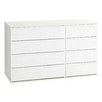 Sapphire 8 Drawer Small Sideboard White Gloss