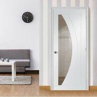 salerno flush fire door 30 minute fire rated clear glass white primed