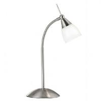 Satin Silver Finish Touch Table Lamp With Opal Glass Shade
