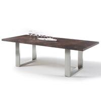 Savona Dining Table Extra Large In Rust And Stainless Steel Legs