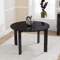 Salerno 120cm Round Dining Table in Black Gloss