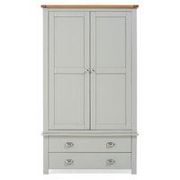 sandringham 2 door 2 drawer wardrobe grey and oak