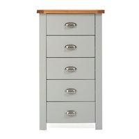 sandringham 5 drawer wellington grey and oak