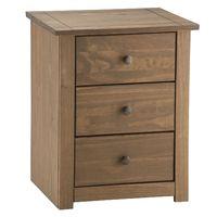 santiago 3 drawer bedside