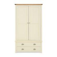 sandringham 2 door 2 drawer wardrobe cream and oak