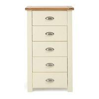 sandringham 5 drawer wellington cream and oak