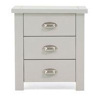 Sandringham 3 Drawer Bedside Grey