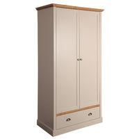 sandringham 2 door 1 drawer wardrobe grey