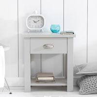 sandringham 1 drawer bedside grey