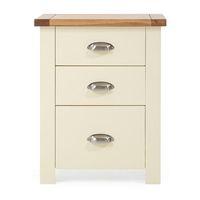 Sandringham 3 Drawer High Bedside Cream and Oak