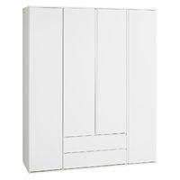 Sapphire 4 Door and 2 Drawer Wardrobe White Gloss