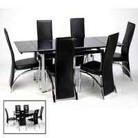 Sarah Extending Dining Table And Chairs In Black
