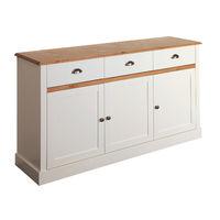 sandringham 3 door 3 drawer sideboard white