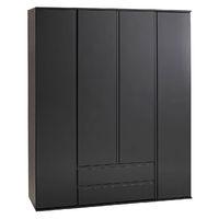 Sapphire 4 Door and 2 Drawer Wardrobe Black Gloss