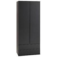 Sapphire 2 Door and 2 Drawer Wardrobe Black Gloss