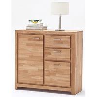 santos compact sideboard in solid knotty oak with 2 doors