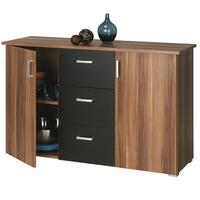 Sanford Wooden Sideboard In Merano Core Walnut And Black
