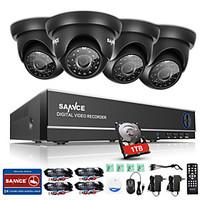 SANNCE 720P 8CH HD DVR Outdoor IR Home Security Camera 1080N CCTV System Built-in 1TB HDD