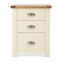 sandringham 3 drawer high bedside cream and oak