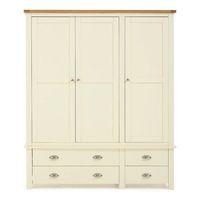 sandringham 3 door 2 drawer wardrobe cream and oak