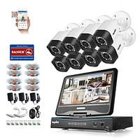 sannce 8ch 8pcs 720p dvr weatherproof surveillance security system wit ...