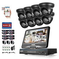 sannce 8ch 8pcs 720p lcd dvr weatherproof home surveillance security s ...