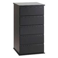 Sapphire 5 Drawer Bedside Black Gloss