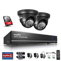 SANNCE 1.0MP 720P 4CH HD 4 in1 TVI H.264 DVR In/Outdoor CCTV Security Camera System Built-in 1TB HDD