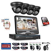 SANNCE 8CH 4PCS 720P Weatherproof Security System 4IN1 1080P LCD DVR Supported TVI Analog AHD IP Camera 1TB HD