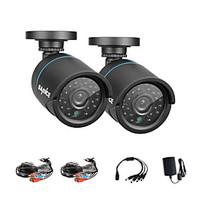 SANNCE 2Pcs 720P AHD Indoor And Outdoor IR Cut CCTV Camera Kits Weatherproof Home Security System Kits