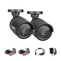 sannce 2pcs 720p ahd indoor and outdoor ir cut cctv camera kits weathe ...