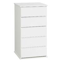 Sapphire 5 Drawer Bedside White Gloss