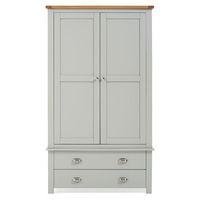 Sandringham 2 Door 2 Drawer Wardrobe Grey and Oak