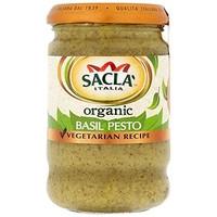 Sacla Organic Green Basil Pesto 190 g (Pack of 3)