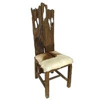 Salveo Teak Wooden Root Goat Skin Dining Chair (45x46x135cm)