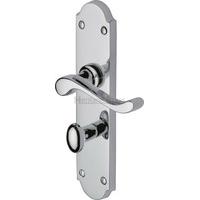 Savoy Bathroom Door Handle (Set of 2) Size: 20.7 cm H x 4.7 cm W, Finish: Polished Chrome