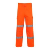 safety-site SAF-JT1-OR-M JT1 Medium Combat Style Men\'s High Visibility Fleece Lined Trousers/Joggers With Hi Viz Strips - Orange