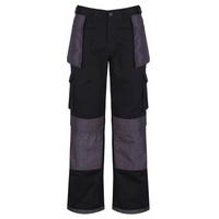 safety-site SAFT3-BKGR-30-L T3 30 x 33-Inch Long 300 gsm Hardwearing Work Trouser With Cordura Knee Pocket Holder - Black/Grey